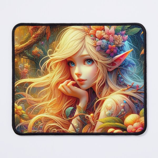 Item preview, A cute elf princess in a flowery magical forest designed and sold by AnimarifStudio.