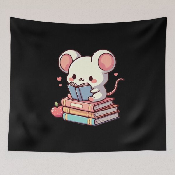 Item preview, Back to school cute mouse reading books designed and sold by Culmika.