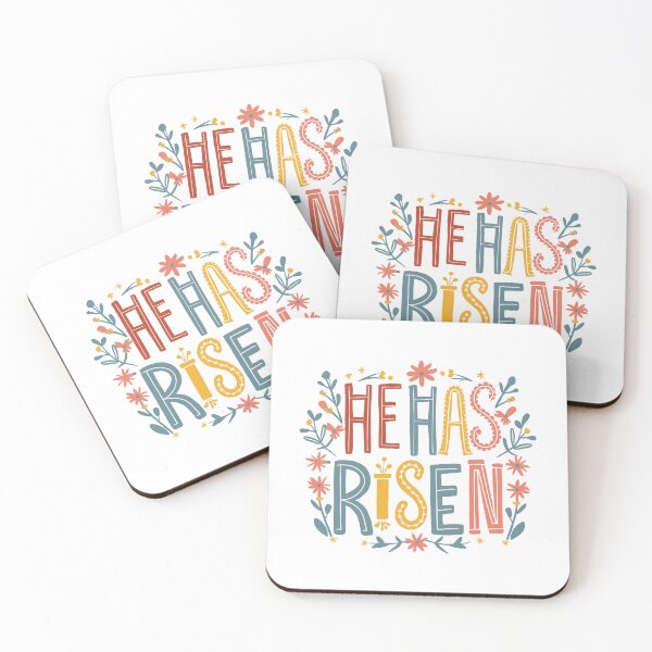 Item preview, He Has Risen - Joyful Easter Resurrection Floral Design - Christian Faith Art designed and sold by HahaHandlesHub.
