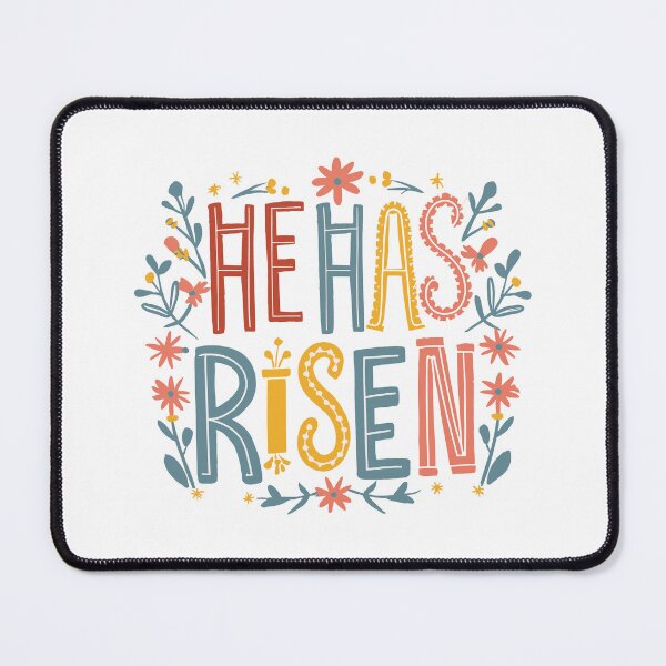 Item preview, He Has Risen - Joyful Easter Resurrection Floral Design - Christian Faith Art designed and sold by HahaHandlesHub.
