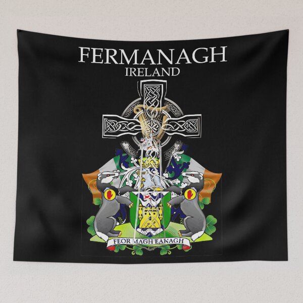 Item preview, ✅ Fermanagh Ireland Irish Celtic Cross & Crest designed and sold by REAL IRISH GIFTS.