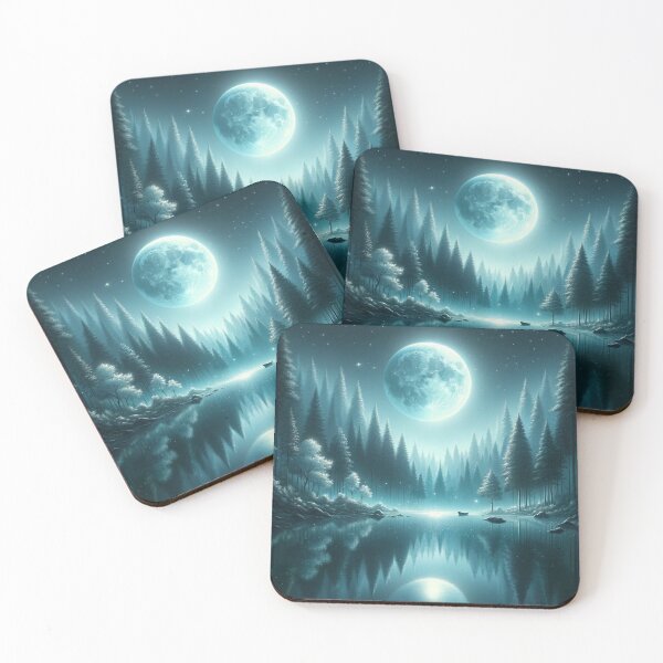 Item preview, Moonlit Lake Serenity designed and sold by BestArtByArvind.