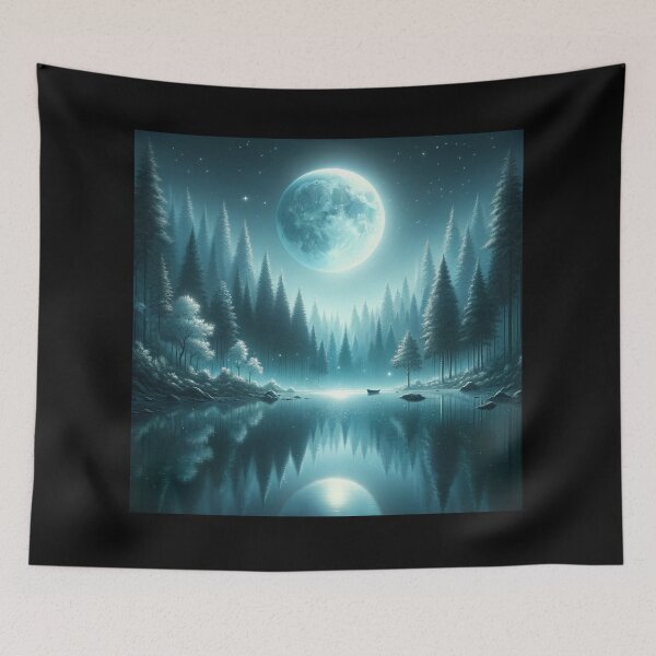 Item preview, Moonlit Lake Serenity designed and sold by BestArtByArvind.