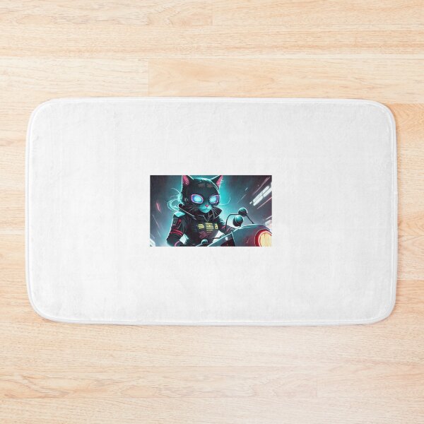 Item preview, Cyber Cat on a Motorcycle designed and sold by BADESIGNZZ.