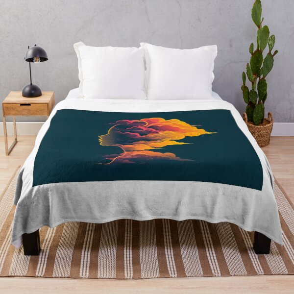 Item preview, Illustration of a silhouette of a woman with clouds designed and sold by JuanmaLW.