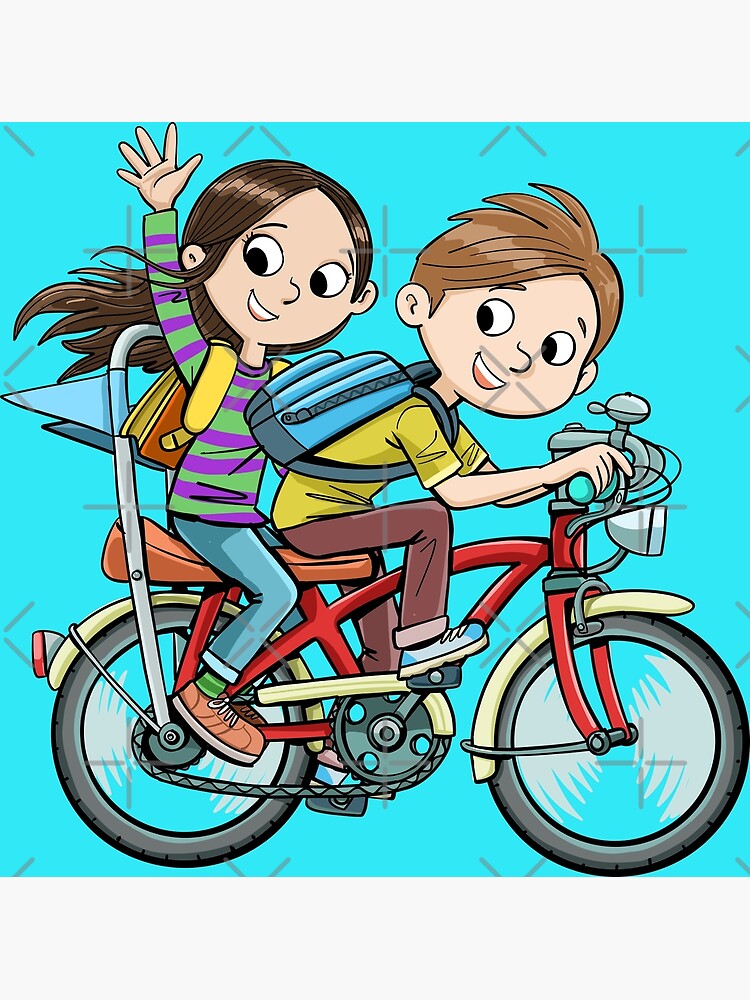 children go to school on bicycles