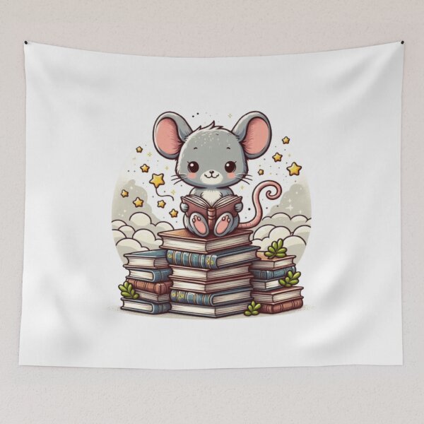 Item preview, Back to school cute mouse reading books designed and sold by Culmika.
