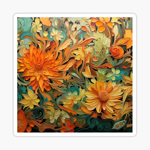 Item preview, 70s Floral Impasto Painting designed and sold by PrincessaCharms.