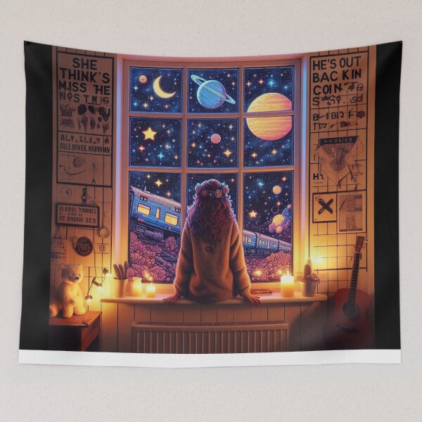 Item preview, Girl watching the train to mars designed and sold by Designagle.
