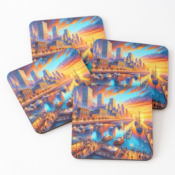 Item preview, Sunset Harbor City Life designed and sold by BestArtByArvind.