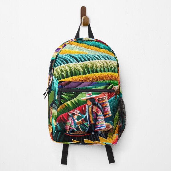 Item preview, Dynamic Artwork of Peruvian Family Harvesting Andes Fields Colorful Flowers designed and sold by ARVA-Digital.