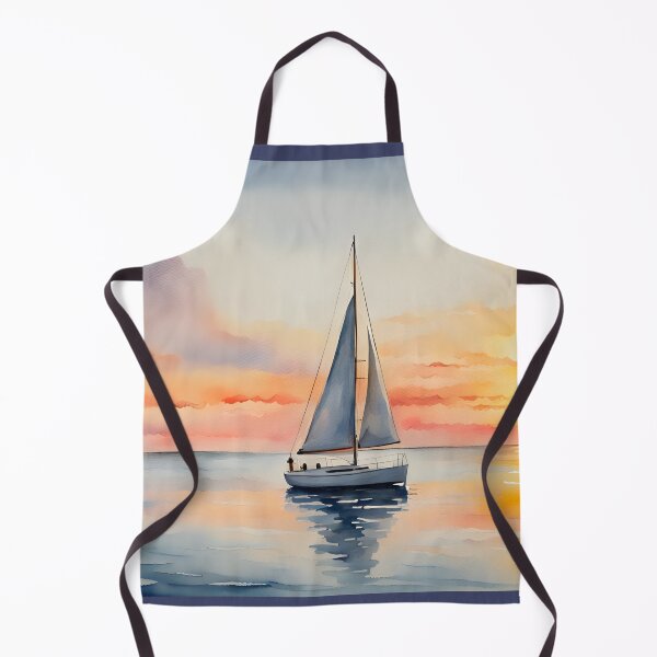 Item preview, A Lone Yacht at Sunrise - Coastal Scenes designed and sold by Country-Artist.