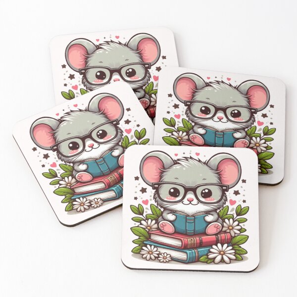 Item preview, Back to school cute mouse reading books designed and sold by Culmika.
