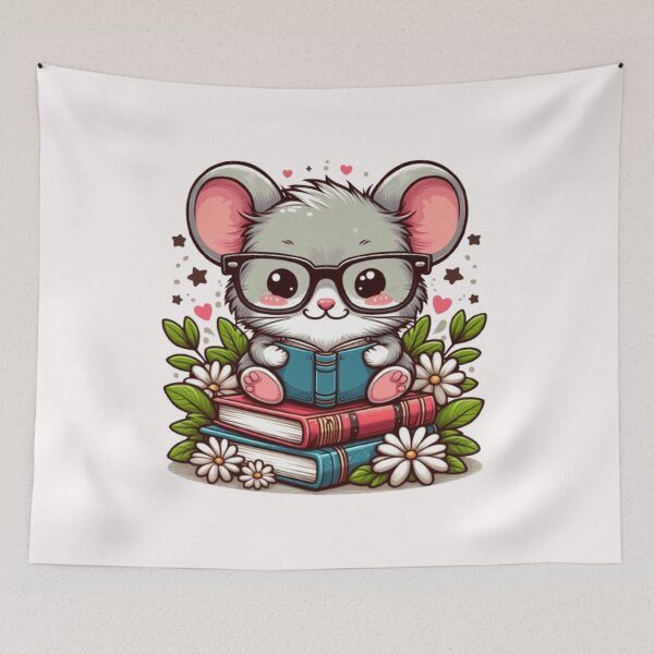 Item preview, Back to school cute mouse reading books designed and sold by Culmika.