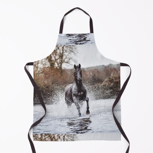Item preview, Bob the Elegant Black Horse Cantering in Water designed and sold by may whiston.