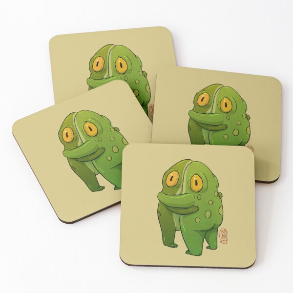 Item preview, hugging frogs cute asian art designed and sold by DingHuArt.