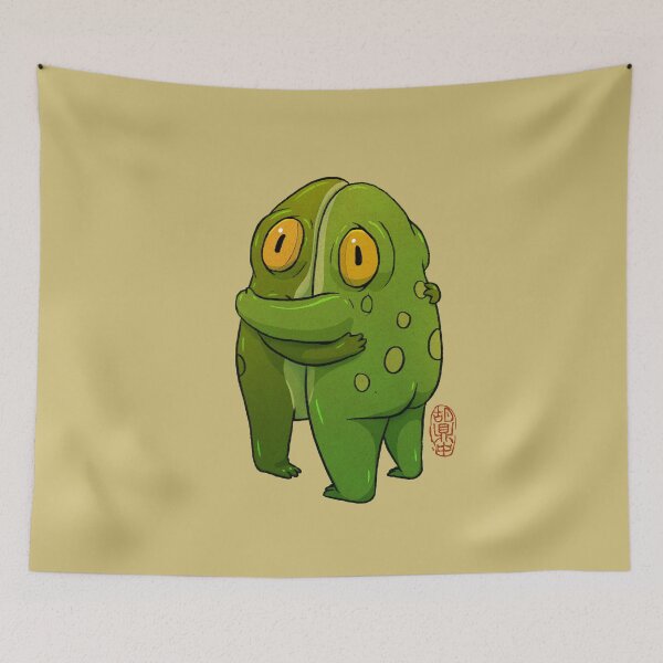 Item preview, hugging frogs cute asian art designed and sold by DingHuArt.