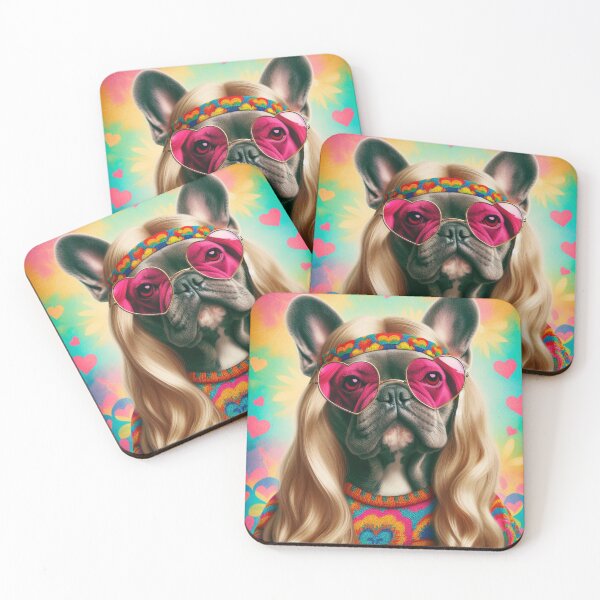 Item preview, Peace, love, & french bulldog hippie designed and sold by Avida's Fever Dreams.
