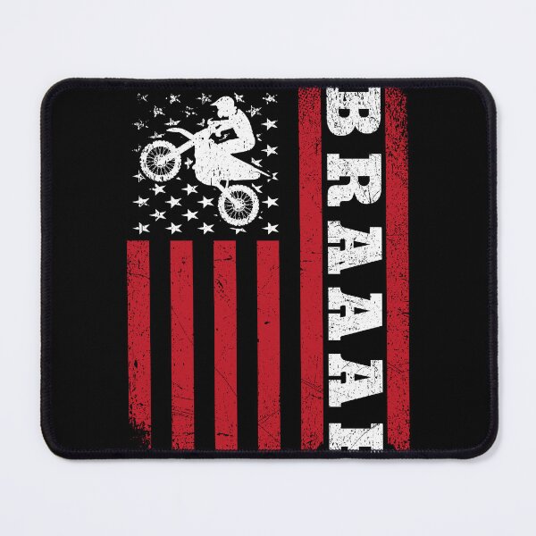 Item preview, Braaap American USA Flag Vintage Dirt Bike Rider Motocross designed and sold by MobyStickers.