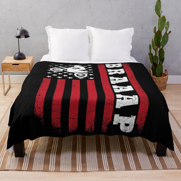 Item preview, Braaap American USA Flag Vintage Dirt Bike Rider Motocross designed and sold by MobyStickers.