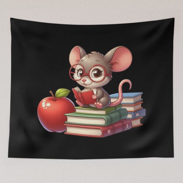 Item preview, Back to school cute mouse reading books designed and sold by Culmika.