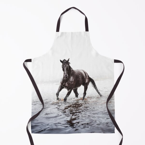 Item preview, Bob the Elegant Black Horse Cantering in Water designed and sold by may whiston.