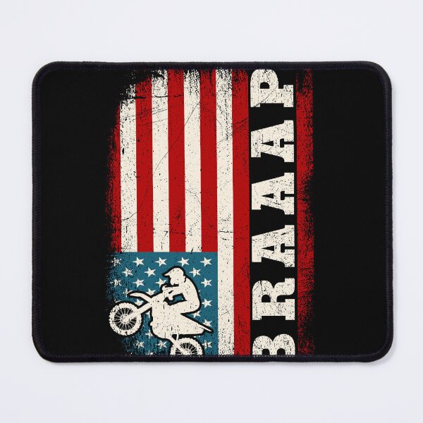 Item preview, Braaap American USA Flag Vintage Dirt Bike Rider Motocross designed and sold by MobyStickers.