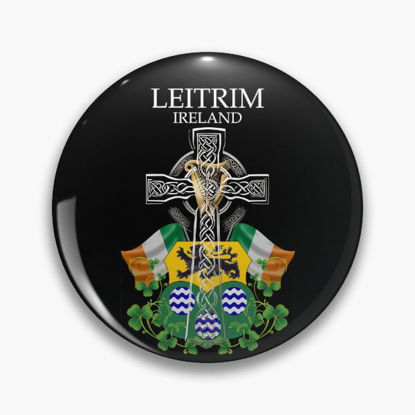 Item preview, ✅ Leitrim Ireland Irish Celtic Cross & Crest designed and sold by REAL IRISH GIFTS.