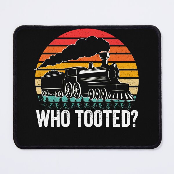 Item preview, Who Tooted Funny Train Lover Retro Sunset Railroad Conductor designed and sold by MobyStickers.