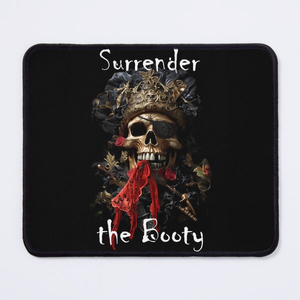 Item preview, Surrender the Booty Cheeky Laughing Pirate Skull designed and sold by LuckyWhopper.