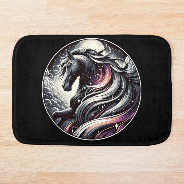 Aperçu de l'œuvre Stellar Equine : Crinière cosmique dans la nébuleuse tourbillonnante créée et vendue par M-ormin.