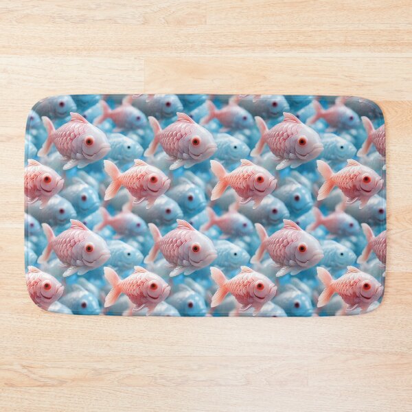 Item preview, Fish Seamless Pattern Blue Pink Koi Carp designed and sold by GabbyKI261.