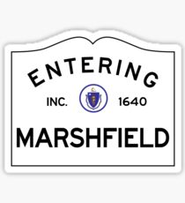 Entering Marshfield Massachusetts - Commonwealth of Massachusetts Road Sign Sticker