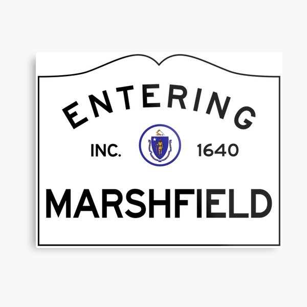 Entering Marshfield Massachusetts - Commonwealth of Massachusetts Road Sign Metal Print