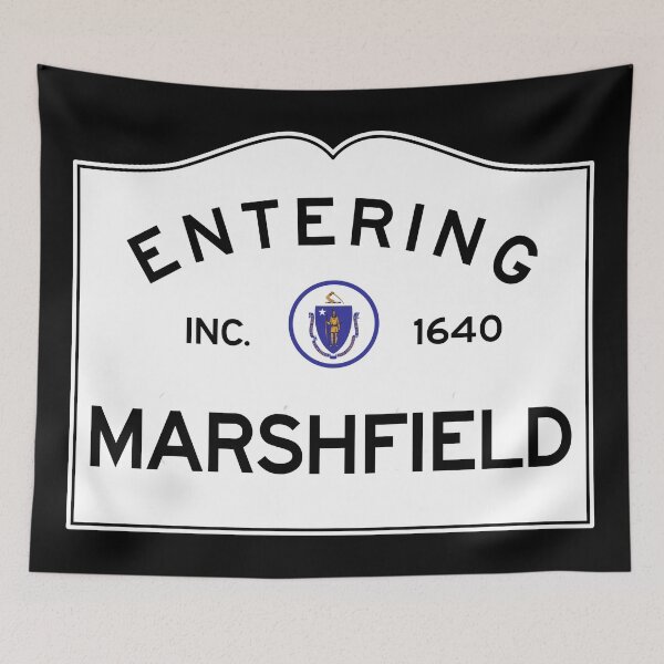 Item preview, Entering Marshfield Massachusetts - Commonwealth of Massachusetts Road Sign designed and sold by NewNomads.