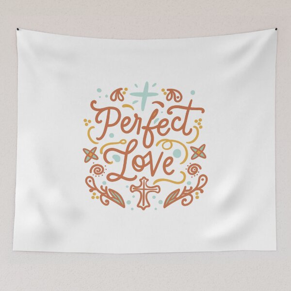 Item preview, Perfect Love - Surreal Christian Cross Art - Vibrant and Abstract Easter Design designed and sold by HahaHandlesHub.