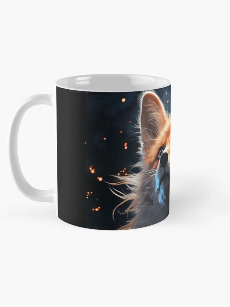 Thumbnail 5 of 6, Coffee Mug, Ethereal Fire Fox Portrait designed and sold by FoxTreeDesign.
