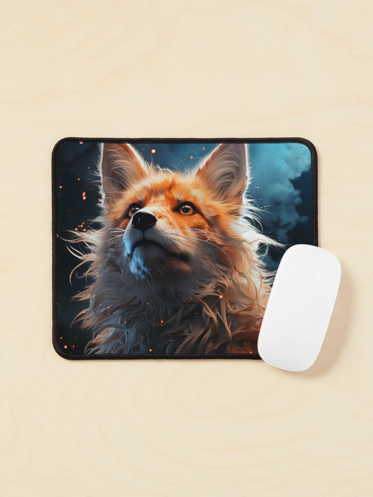 Thumbnail 1 of 5, Mouse Pad, Ethereal Fire Fox Portrait designed and sold by FoxTreeDesign.