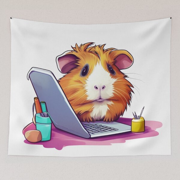 Item preview, guinea pig working hard designed and sold by Olibettyart.
