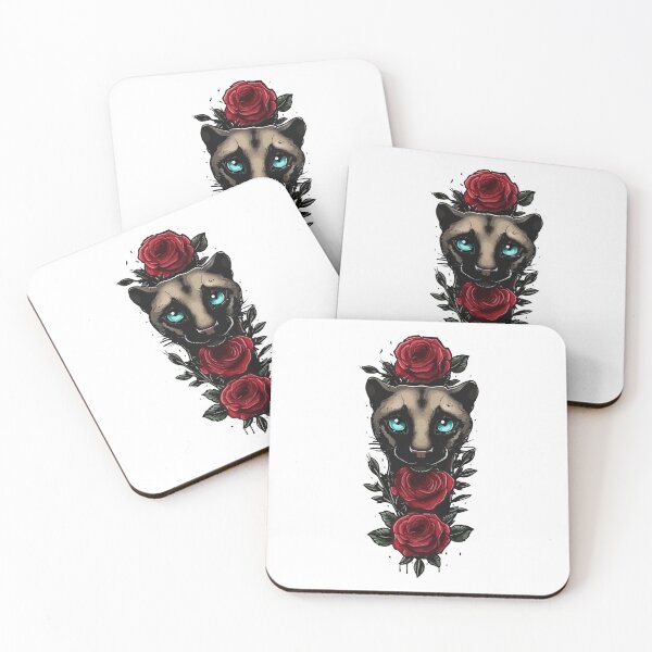 Item preview, Blue-eyed weasel in roses designed and sold by TheRealmWithin.