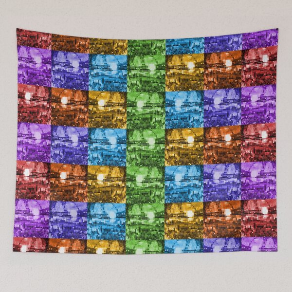 Item preview, Repeating Rainbow Disco Ball 1970s Pattern  designed and sold by Deborah Camp.