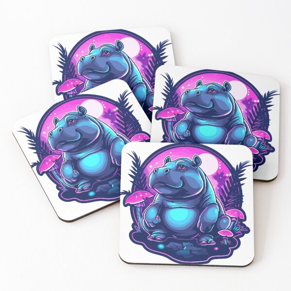 Item preview, Blue hipopotamus at the night designed and sold by TheRealmWithin.