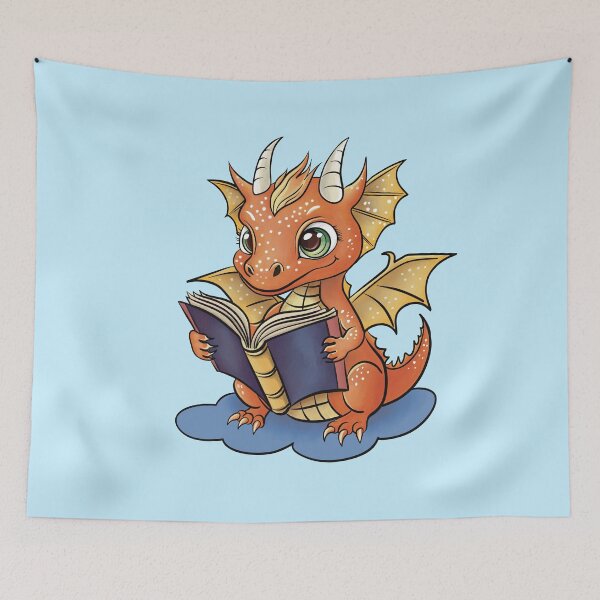 Item preview, Baby dragon with a book designed and sold by AngeMNunez.