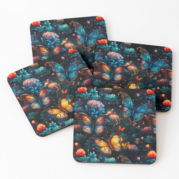 Item preview, Butterfly Night Light Garden Fantasy Floal Print designed and sold by FoxTreeDesign.
