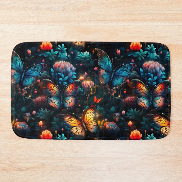 Item preview, Butterfly Night Light Garden Fantasy Floal Print designed and sold by FoxTreeDesign.