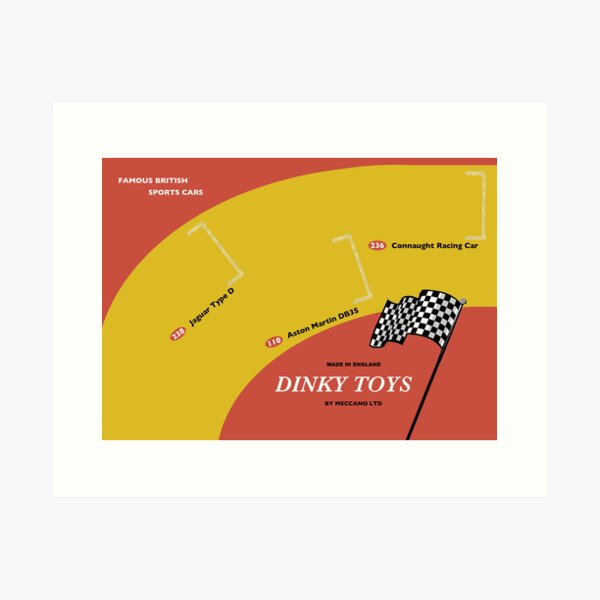 Artikel-Vorschau von Dinky Toys inspirierte Sportwagen-Shop-Display-Karte, designt und verkauft von RedFirecracker.