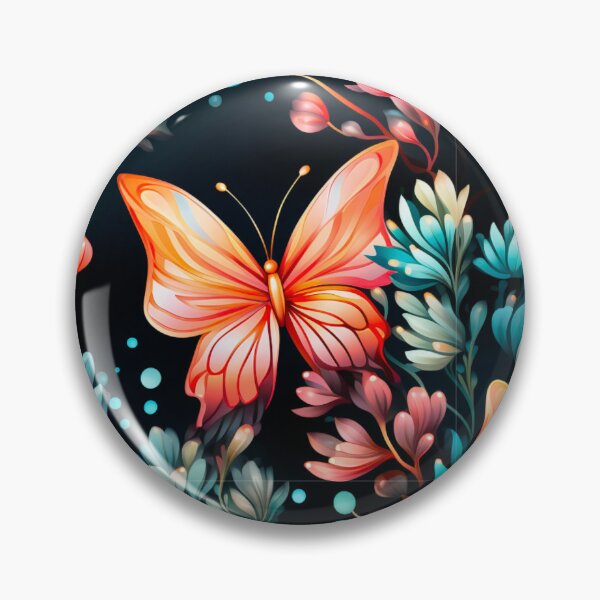 Item preview, Estampado floral de jardín rosa melocotón mariposa designed and sold by FoxTreeDesign.
