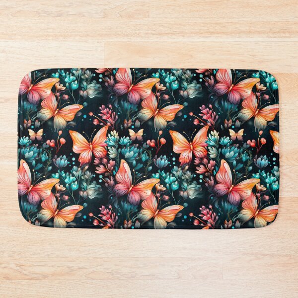 Item preview, Butterfly Peachy Pink Garden Floral Print designed and sold by FoxTreeDesign.