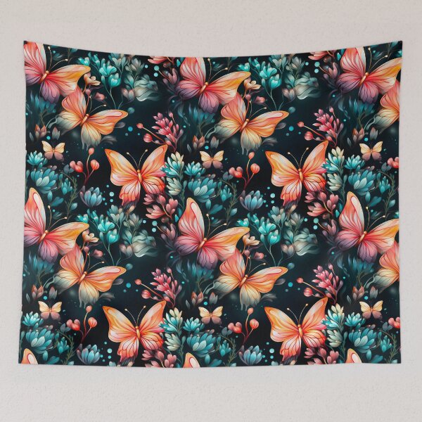 Item preview, Butterfly Peachy Pink Garden Floral Print designed and sold by FoxTreeDesign.