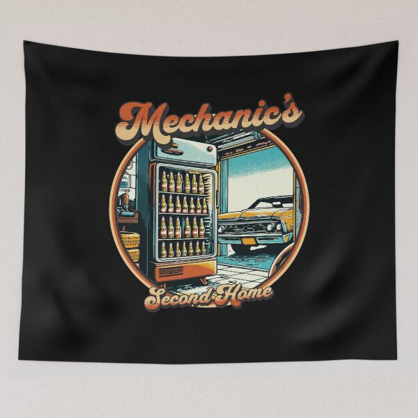 Item preview, Mechanic's second home - car mechanic beer lover designed and sold by Retro-Rebellion.
